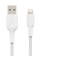 Belkin iPhone Charging Cable (Braided Lightning Cable Tested to Withstand 1000+ Bends) Lightning to USB Cable, MFi-Certified iPhone Charging Cord (3ft/1m, White) (CAA002bt1MWH)