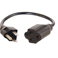 C2G Outlet Saver Power Extension Cord 3ft Black