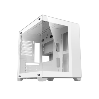 DIYPC DIY-CUBE01-W White USB3.0 Tempered Glass Micro ATX Gaming Computer Case w/ Dual Tempered Glass Panel. Fans Not Included