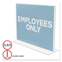 Deflecto Classic Image Double-Sided Sign Holder, 11 x 8 1/2 Insert, Clear