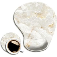 Dooke Ergonomic Mouse Pad With Gel Wrist Support - IVORY GOLD