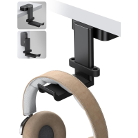 Lamicall Headphone Stand, Headset Hanger - 360 Degree Rotation Earphone Hook Holder Mount, Table Headphone Stand with Cable Organizer, Gaming Headset Clamp for HyperX, Razer, Sony, Sennheiser - Black