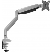 Mount-It! Single Monitor Arm Desk Mount | Gas Spring Monitor Arm | Full Motion Articulating Height Adjustable | Fits 21 22 23 24 27 30 32 Inch VESA Compatible Computer Screen | Clamp and Grommet Base