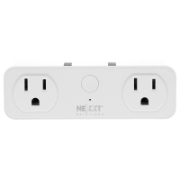 Nexxt Solutions Smart Wi-Fi Indoor Dual Plug with Nema in White