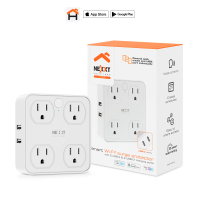 Nexxt Smart Wi-Fi Surge Protector - Quad plug with USB-A & USB-C charging ports - NHP-T615