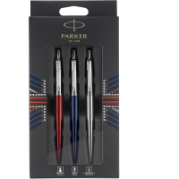 Parker Jotter London Trio Discovery Pack: Ballpoint Pen (Royal Blue) Gel Pen (Red Kensington) & Mechanical Pencil (Stainless Steel)