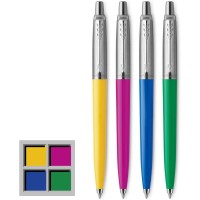 Parker Jotter Originals Ballpoint Pen Collection, Assorted Retro Finishes, Medium Point, Black Ink, 4 Count 