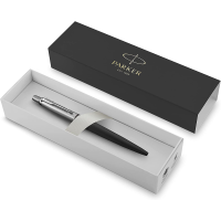 Parker 1953184 Jotter Ballpoint Pen, Retractable, Medium 1 mm, Blue Ink, Black/Chrome Barrel