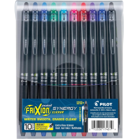 Pilot, FriXion Synergy Clicker Erasable, Refillable, Retractable Gel Ink Pens, Extra Fine Point 0.5 mm, Pack of 10, Assorted Colors