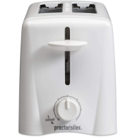 Proctor Silex 2-Slice Toaster with Shade Selector, Toast Boost, Slide-Out Crumb Tray, Auto-Shutoff and Cancel Button, White (22611)