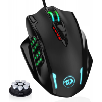 Redragon M908 Impact RGB LED MMO Mouse with Side Buttons Optical Wired Gaming Mouse with 12,400DPI, High Precision, 20 Programmable Mouse Buttons