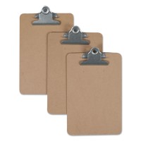 Universal Hardboard Clipboard, 3/4" Capacity, 5 x 8 Sheets, Brown