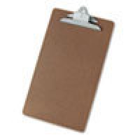Universal UNV40305 1" Capacity Brown 16" x 9" Hardboard Clipboard