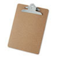 Hardboard Clipboard 1" Capacity, Holds 8 1/2 x 11, Brown