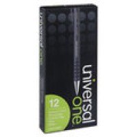 Universal 15520 Comfort Grip Ballpoint Retractable Pen, Black Ink, Fine 1X