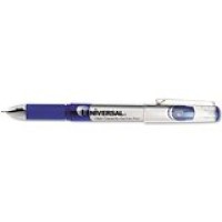 DELUXE HIGH-CAPACITY STICK GEL PEN FINE 0.5MM, BLUE INK, SILVER BARREL