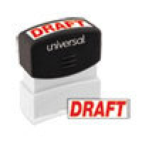 Universal® Message Stamp, DRAFT, Pre-Inked One-Color, Red