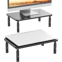 WALI Adjustable Four Legs Monitor Riser - Black 