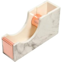 Acrylic Adhesive Heavy Duty Nonslip Tape Dispenser - Marbled Texture Rose Gold