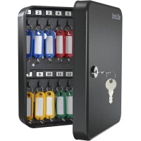 Uniclife 28 Position Wall Mounted Security Storage Box - Key Organizer w/ Colorful Key Tag Labels Stickers & Hooks - Black Uniclife 28 Position Wall Mounted Security Storage Box - Key Organizer w/ Colorful Key Tag Labels Stickers & Hooks - Black