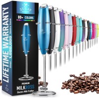 Zulay Powerful Handheld Milk Frother Foam Maker - Blue
