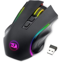 Redragon M602 Griffin RGB Wireless Gaming Mouse - Backlit Programmable Ergonomic Mouse