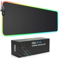 KTRIO RGB Large Gaming Mouse Pad with Stitched Edges, LED Extended Mousepad with Superior Micro-Weave Cloth, Non-Slip Base, Water Resist Keyboard Pad, Desk Mat for Gamer, Office & Home, 31.5 x 11.8 in