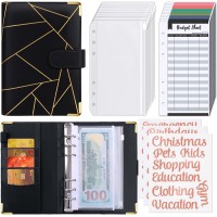 SKYDUE Budget Binder with Cash Envelopes & Expense Budget Sheets - Black & Gold