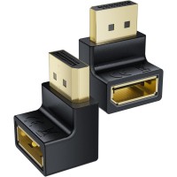 DisplayPort 1.4 (Male) Right Angled to DisplayPort (Female) Converter - 8K/60Hz 