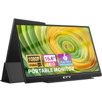 KYY Portable 15.6" FHD 1080P USB-C Monitor w/ Smart Cover & Dual Speakers