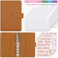 SKYDUE Budget Binder with Cash Envelopes & Expense Budget Sheets - Brown