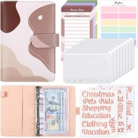 SKYDUE Budget Binder with Cash Envelopes & Expense Budget Sheets - Morandi Pink