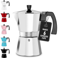 Zulay Premium Moka Pot Espresso Leak Proof Stovetop Espresso - Makes 6 Espresso Cups – Silver