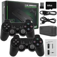 Retrostick Video Game Stick & Emulator - Built-In 20000+ Games (64GB Memory Card) - 4K HDMI Output + 2x Wireless Controllers