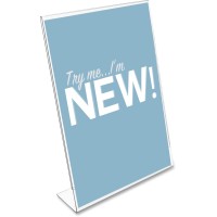 Deflecto Classic Image Slanted Desk Sign Holder Plastic 8 1/2 X 11 Insert Clear