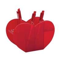 PENNENBAKJE HART TRANSPARENT ROOD