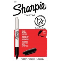SHARPIE MARKER FINE POINT BLACK 12X