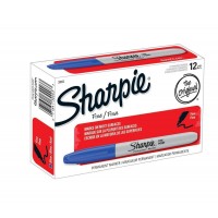 SHARPIE MARKER FINE POINT BLUE 12X