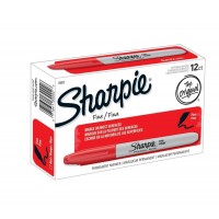 SHARPIE MARKER FINE POINT RED 12X
