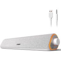 Soulion R50 Bluetooth Computer Speakers with Dynamic LED Light, USB Plug & Play - White
