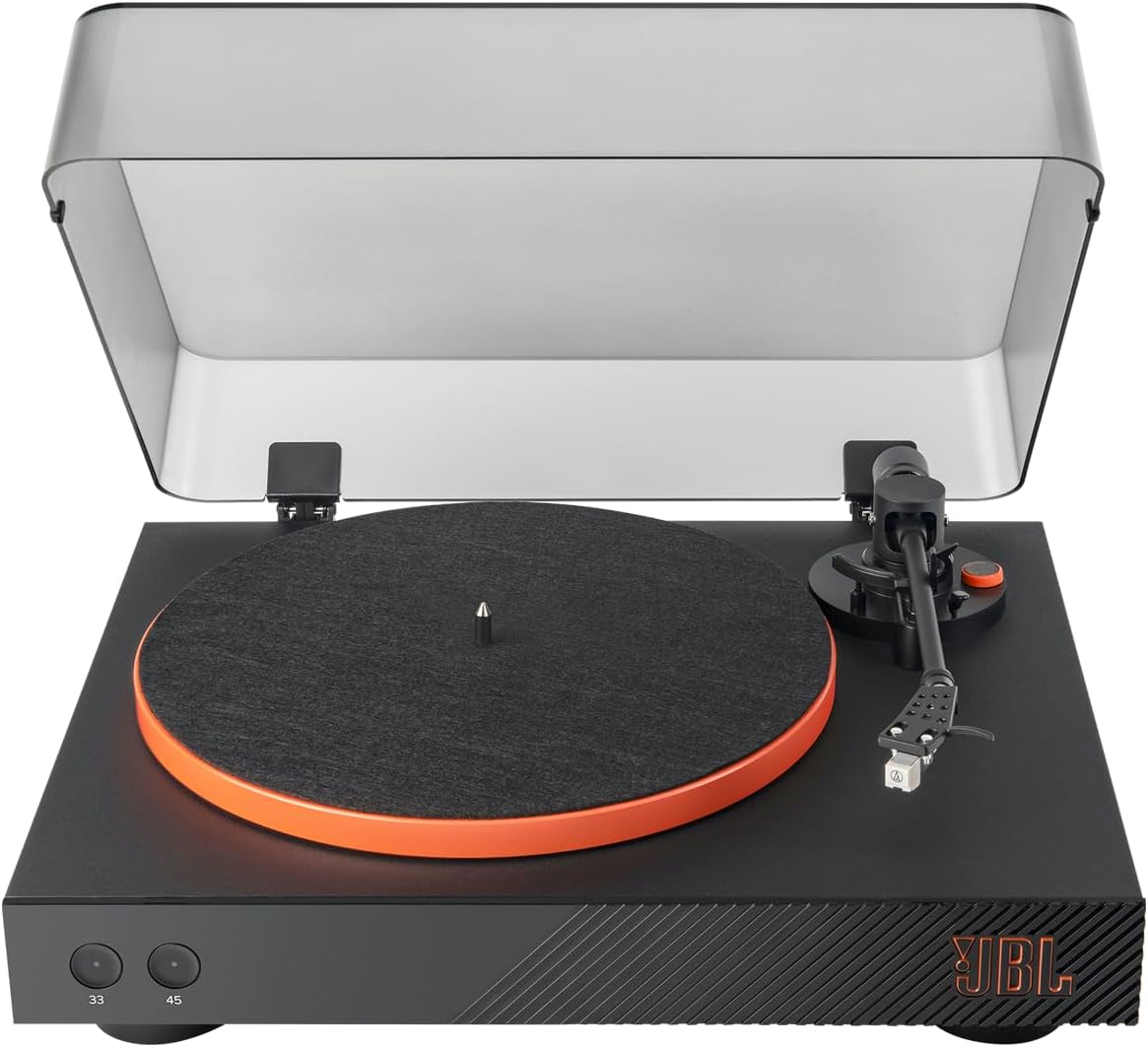 JBL Spinner BT - Bluetooth with AptX-HD™ Turntable, Components, Removable Headshell, Aluminum Platter and Belt Drive, Moving Magnet Cartridge pre-Installed -Black