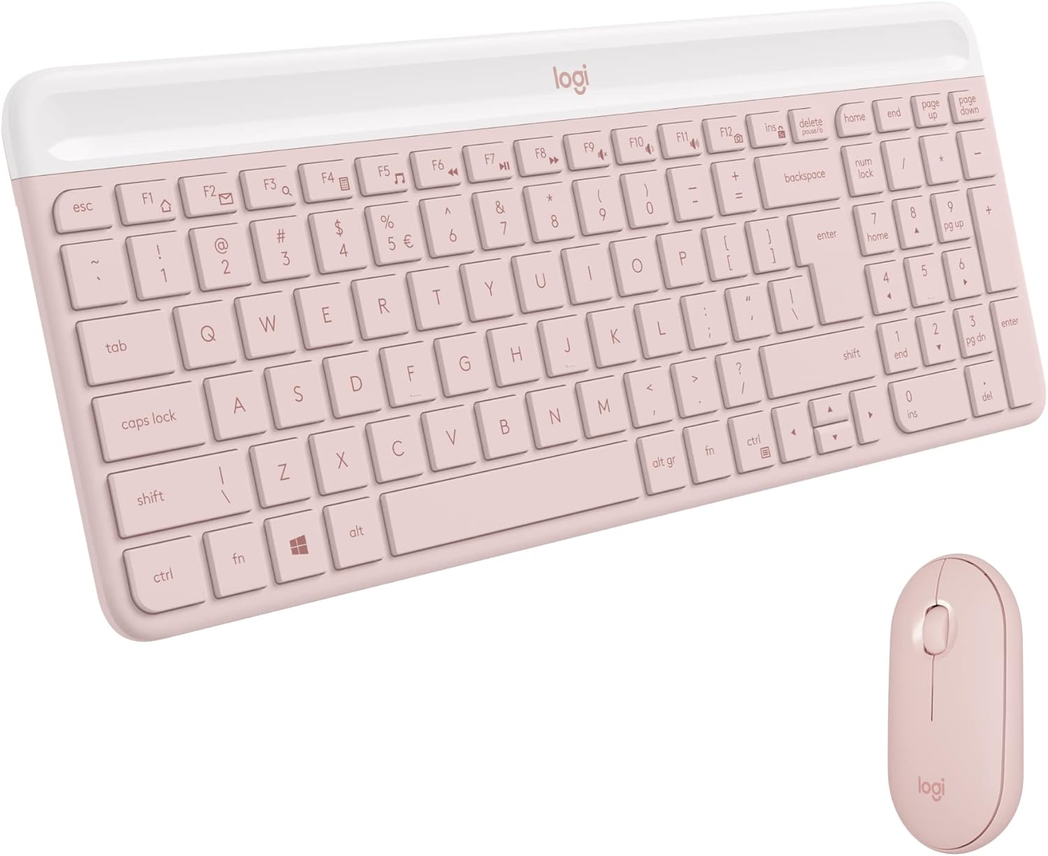 Logitech MK470 Wireless Keyboard and Mouse Combo with Slim Design - Pink