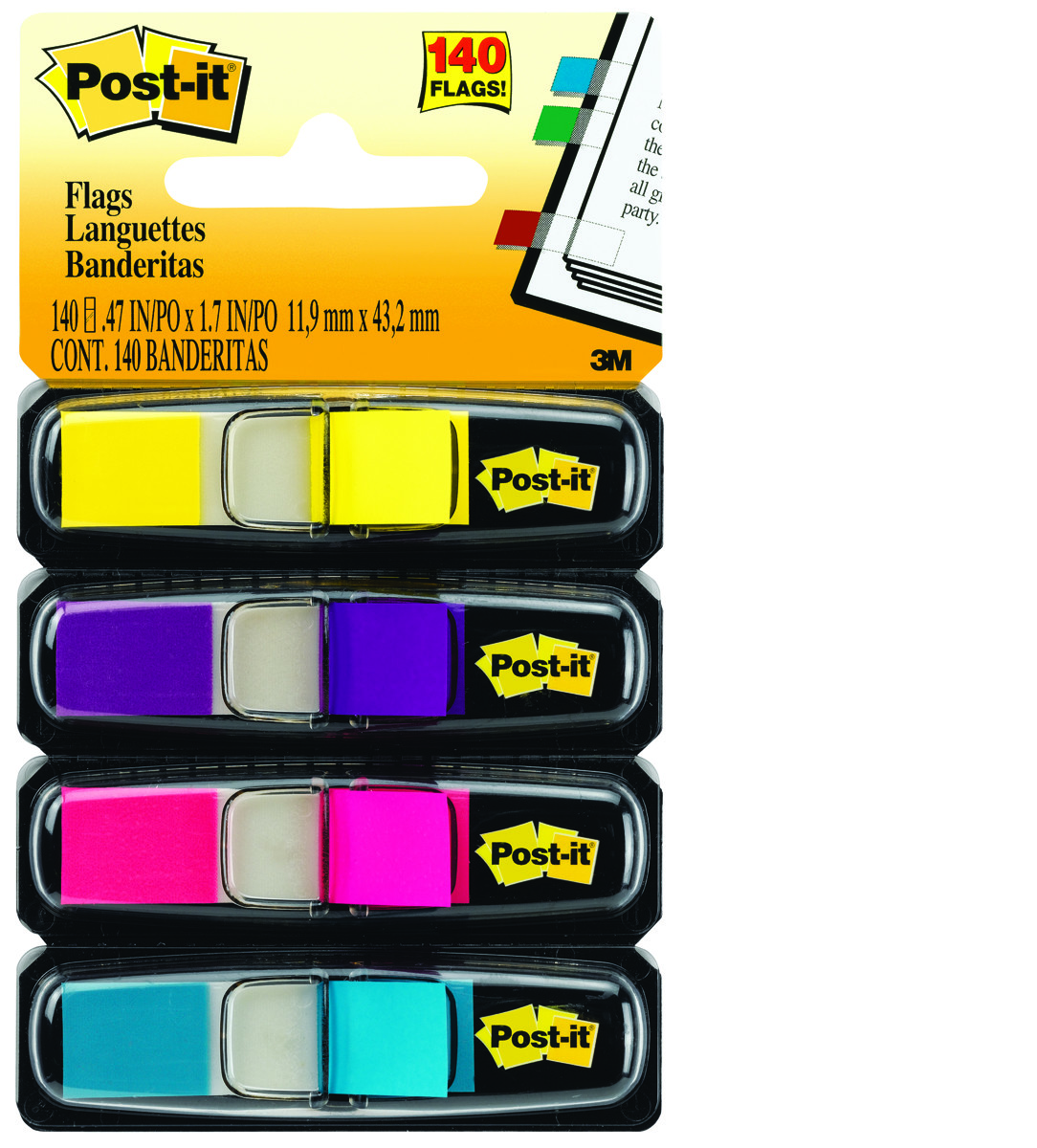 3M FLAG SMALL SZE 140/PACK ASSORTED