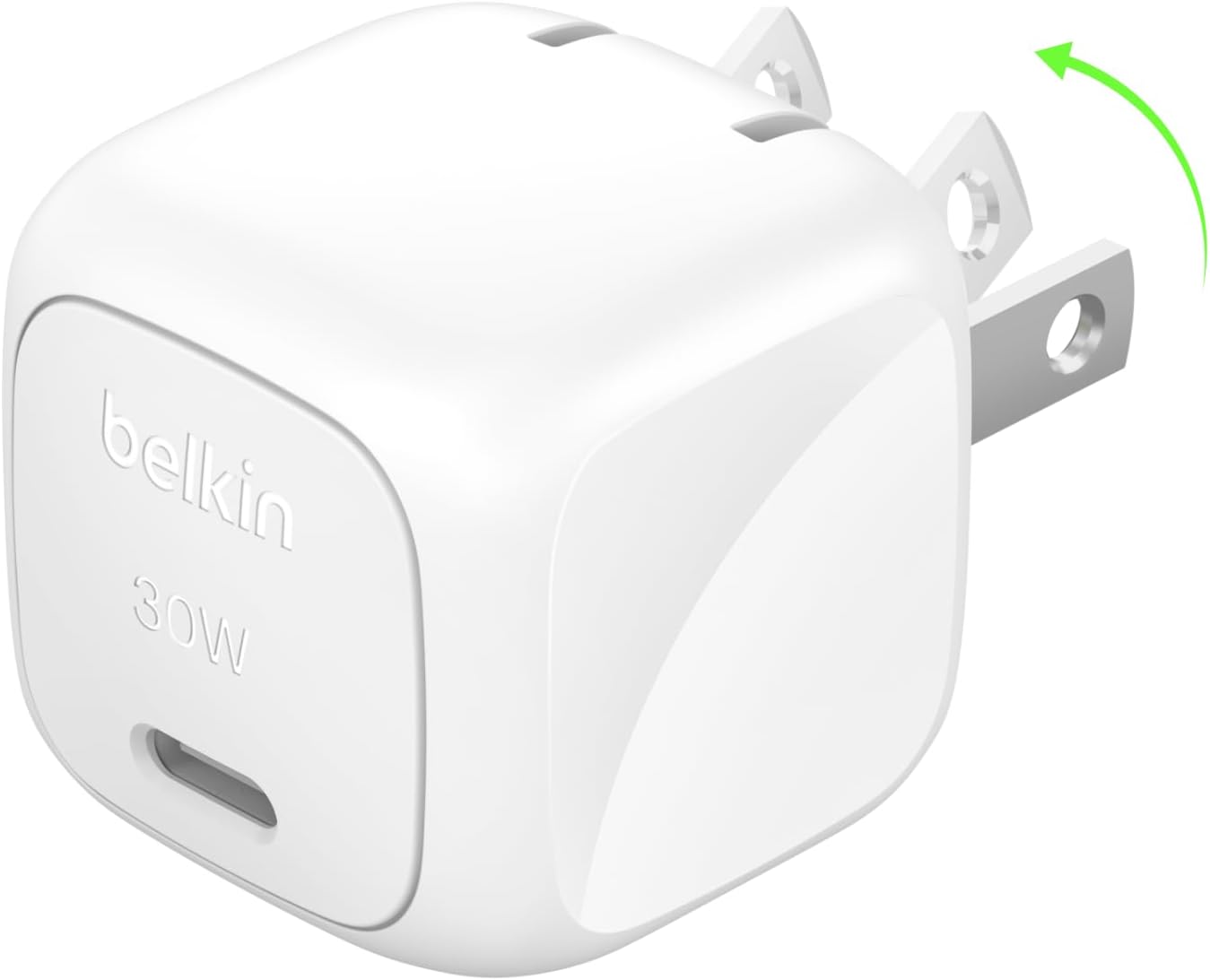 Belkin BoostCharge Compact Wall Charger 30W, USB-C Power Delivery Fast Charging for Apple iPhone 16, iPhone 15 Series, 14 Series, Samsung Galaxy S25, Galaxy S24, iPad, AirPods, Tablet, & More - White