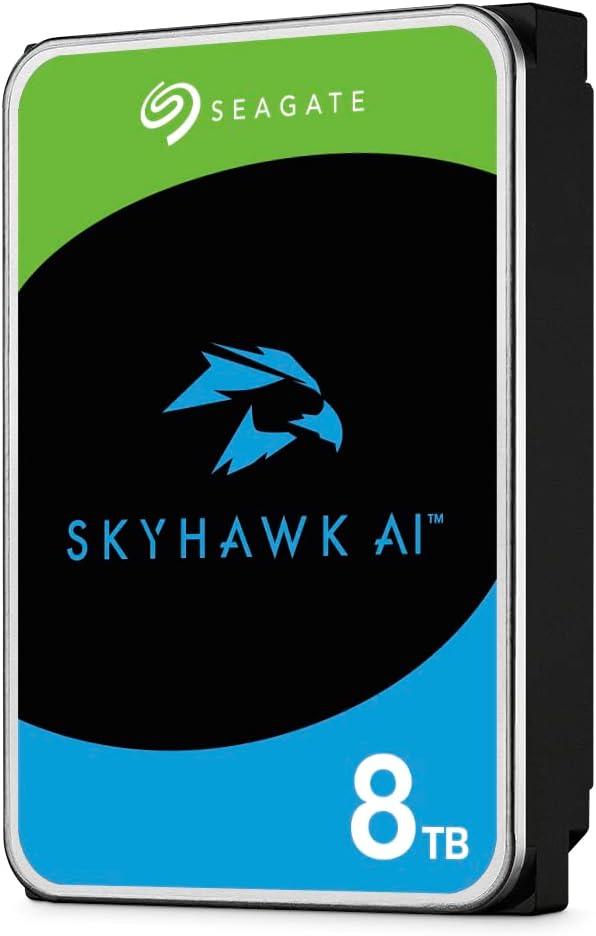 Seagate Skyhawk AI 8TB Video Internal Hard Drive HDD 3.5 Inch SATA 6Gb/s 256MB Cache for DVR NVR Security Camera System with in house Rescue Services (ST8000VEZ01)