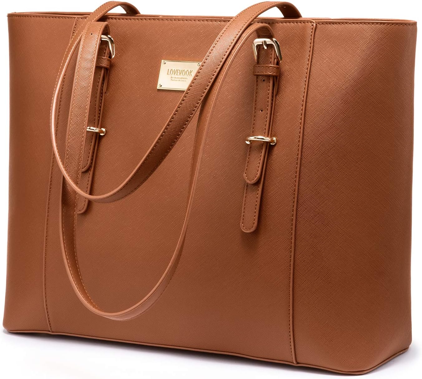LOVEVOOK Laptop Bag for Women Large Office Handbags Briefcase Fits Up to 15.6 Inch - Brown