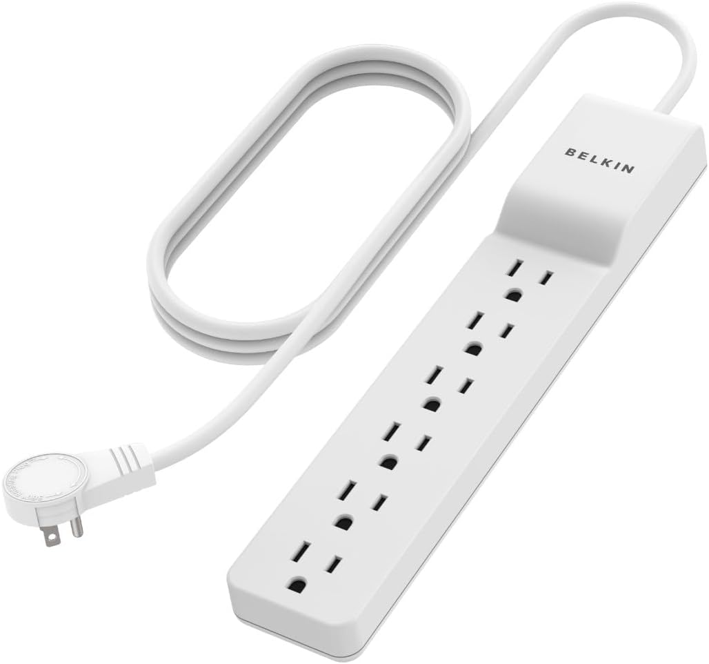 BELKIN SURGE PROT 6OUT WHT 6FT