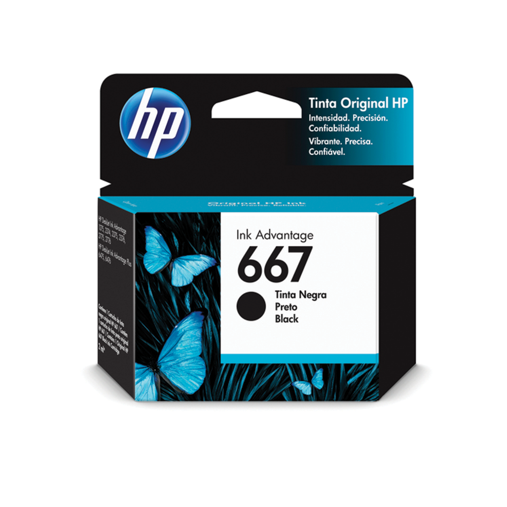HP Ink Advantage Ink Cartridge 667 Black 2ml