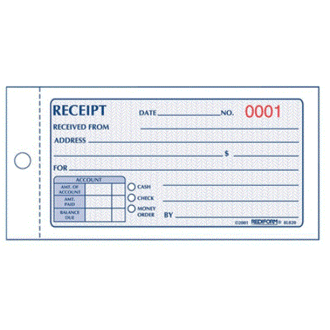 Money receipt book