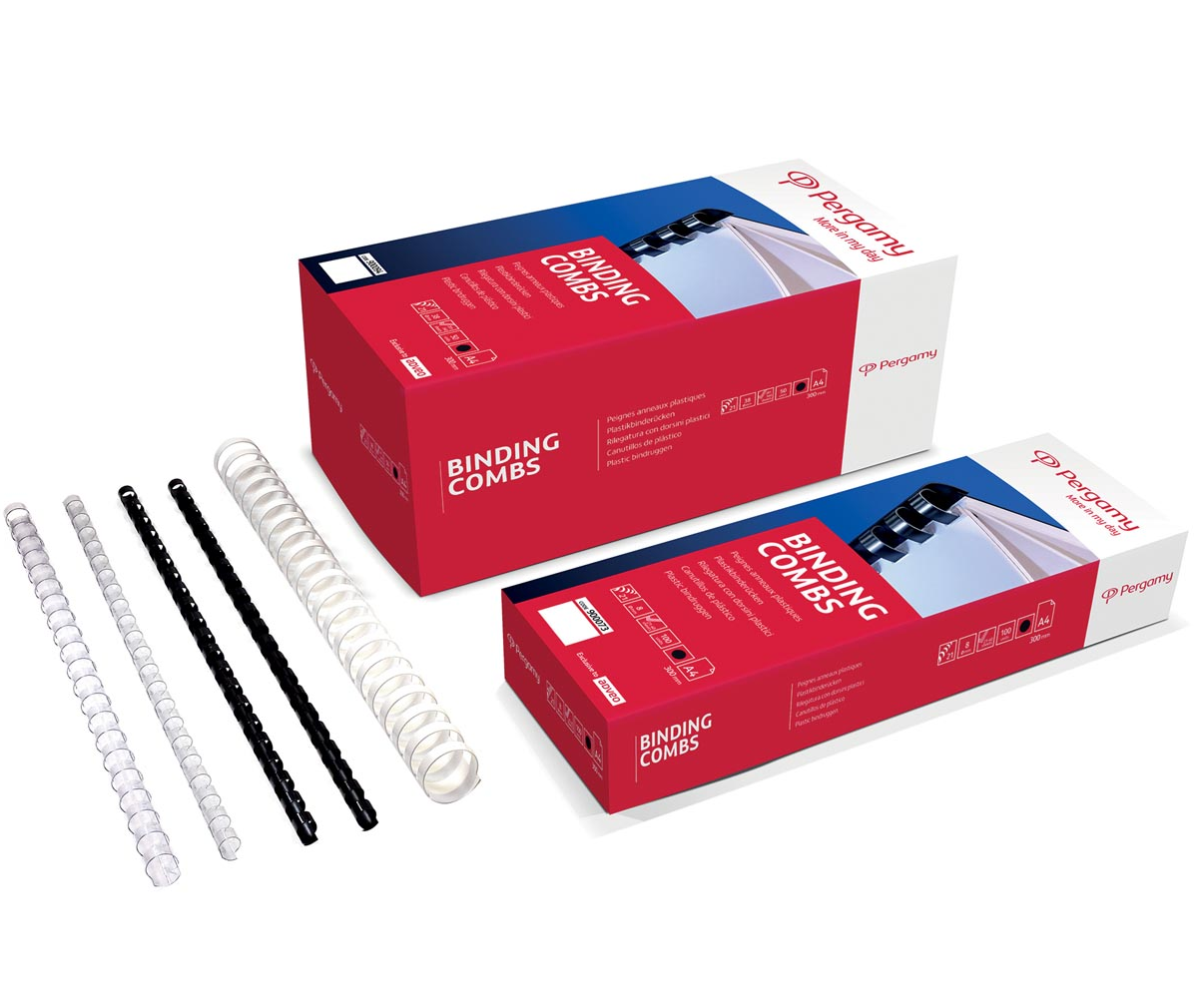 Pergamy Binder Spines 8mm White - 100 Pack